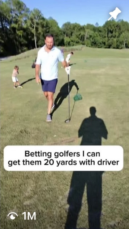 Instagram video: Betting golfers I can get them 20 yards with driver, 1 million views